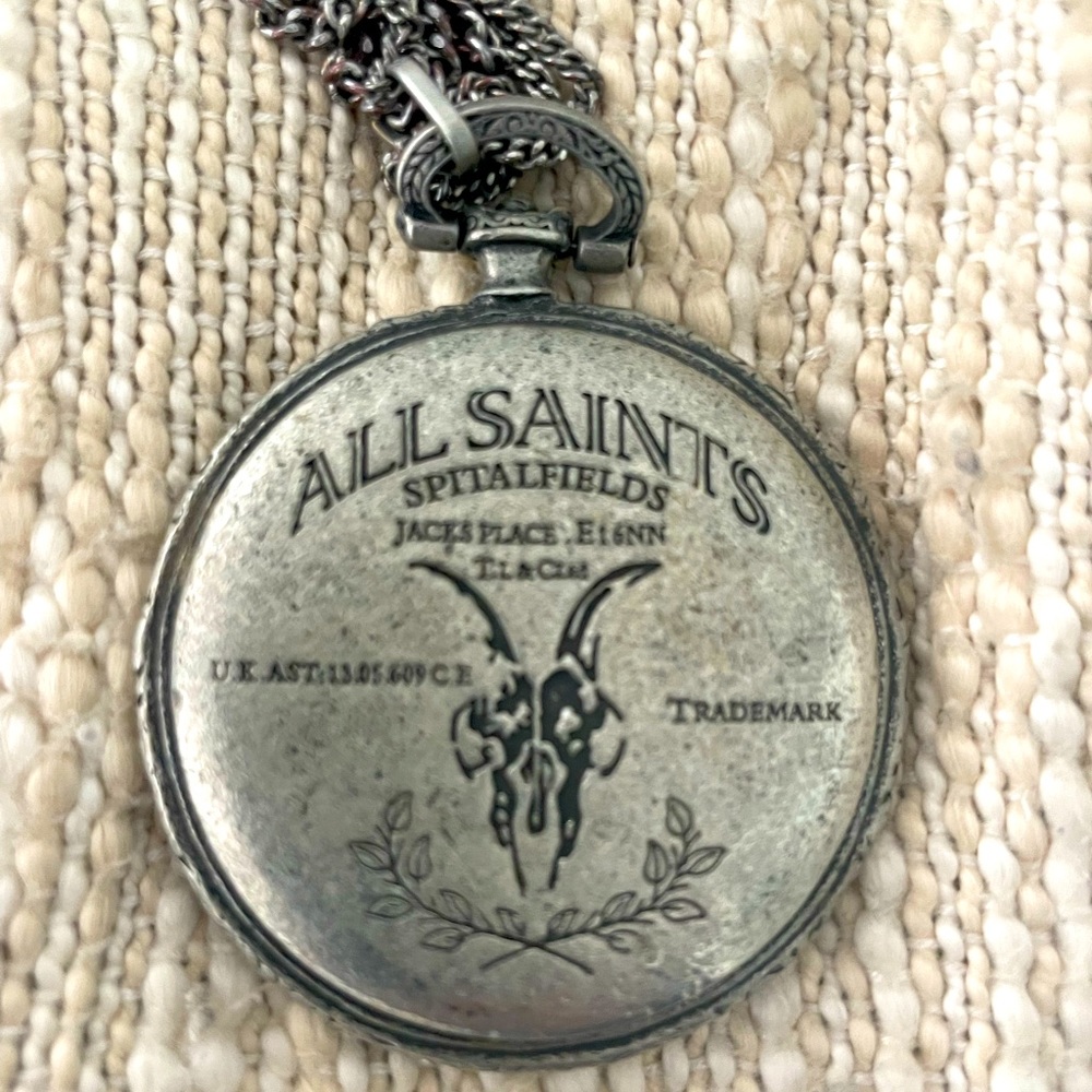 All Saints Silver Pendant Necklace